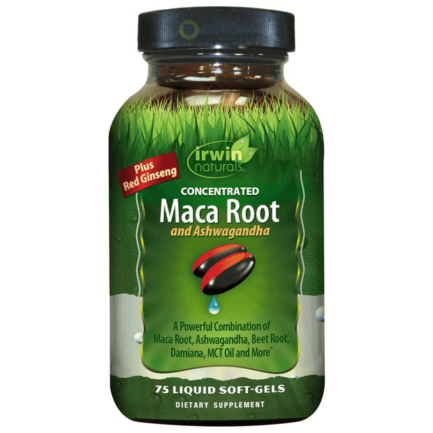 Irwin Naturals, Concentrated Maca Root & Ashwagandha, 75 Soft Gels