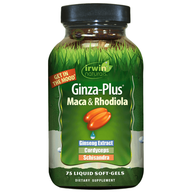 Irwin Naturals, Ginza-Plus Maca & Rhodiola, 75 Liquid soft-gels (8661178646780)