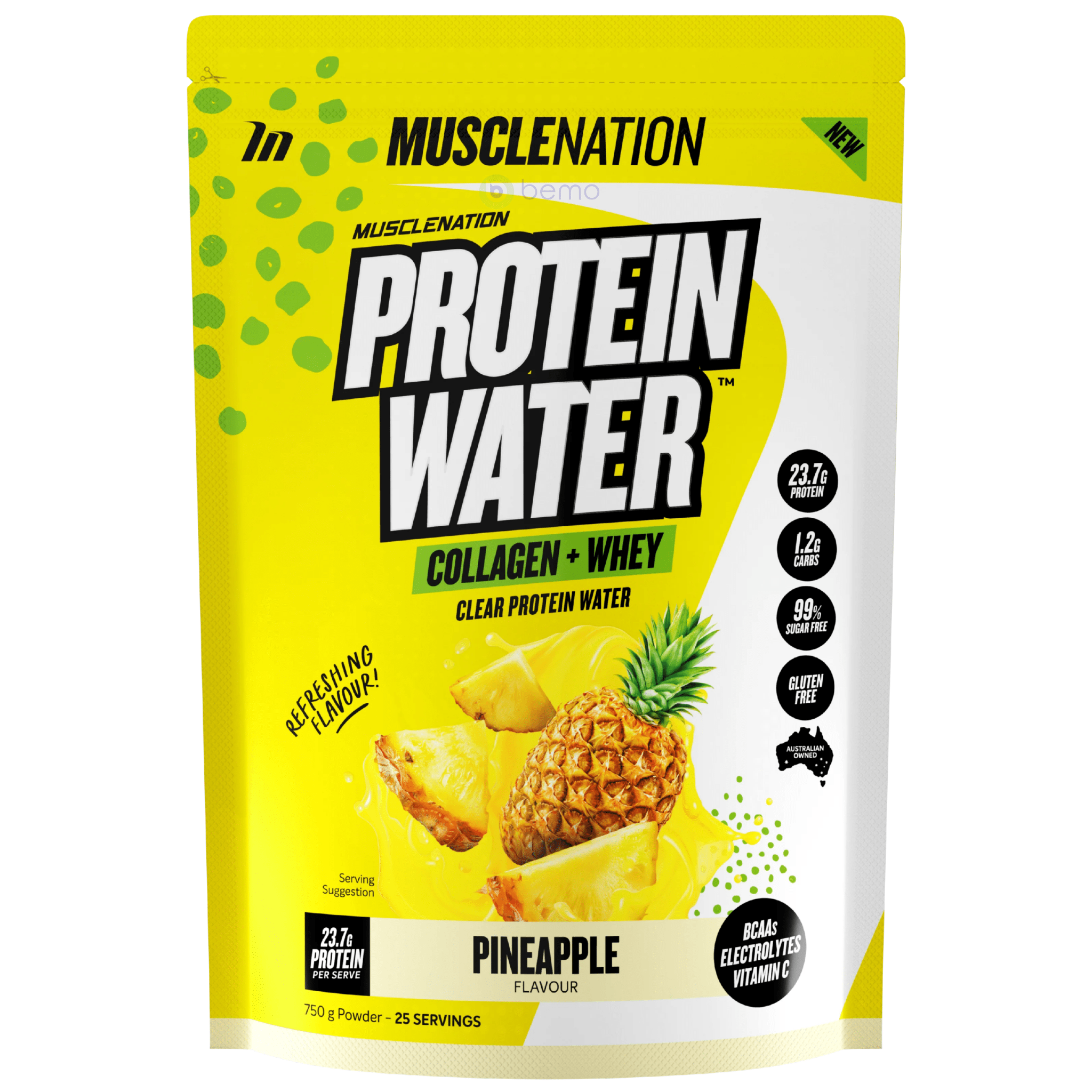 Muscle Nation, Protein Water, Pineapple, 750g Powder | bemo