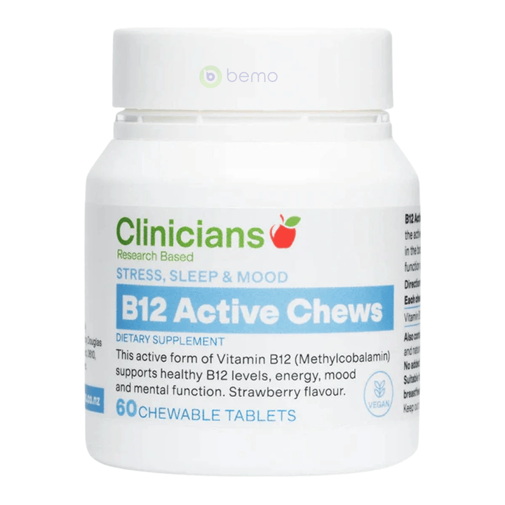 Clinicians, B12 Active, 60 Chewable Tablets