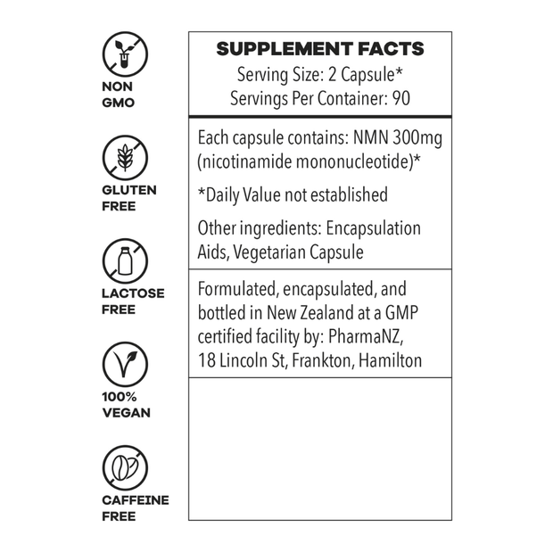 MyVitality, NMN 180 x 300mg High Purity Capsules (8641182204156)