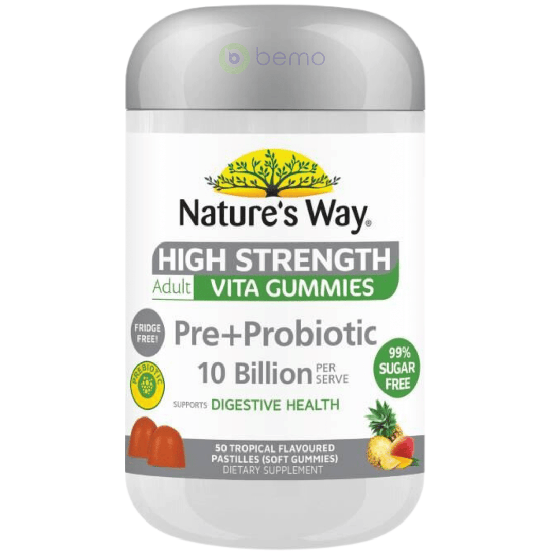 Nature's Way, Adult Vita Gummies High Strength Pre + Probiotic, 50's (8757161754876)