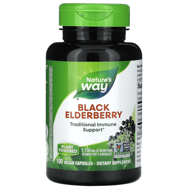 Nature's Way, Black Elderberry, 100 Vegan Capsules