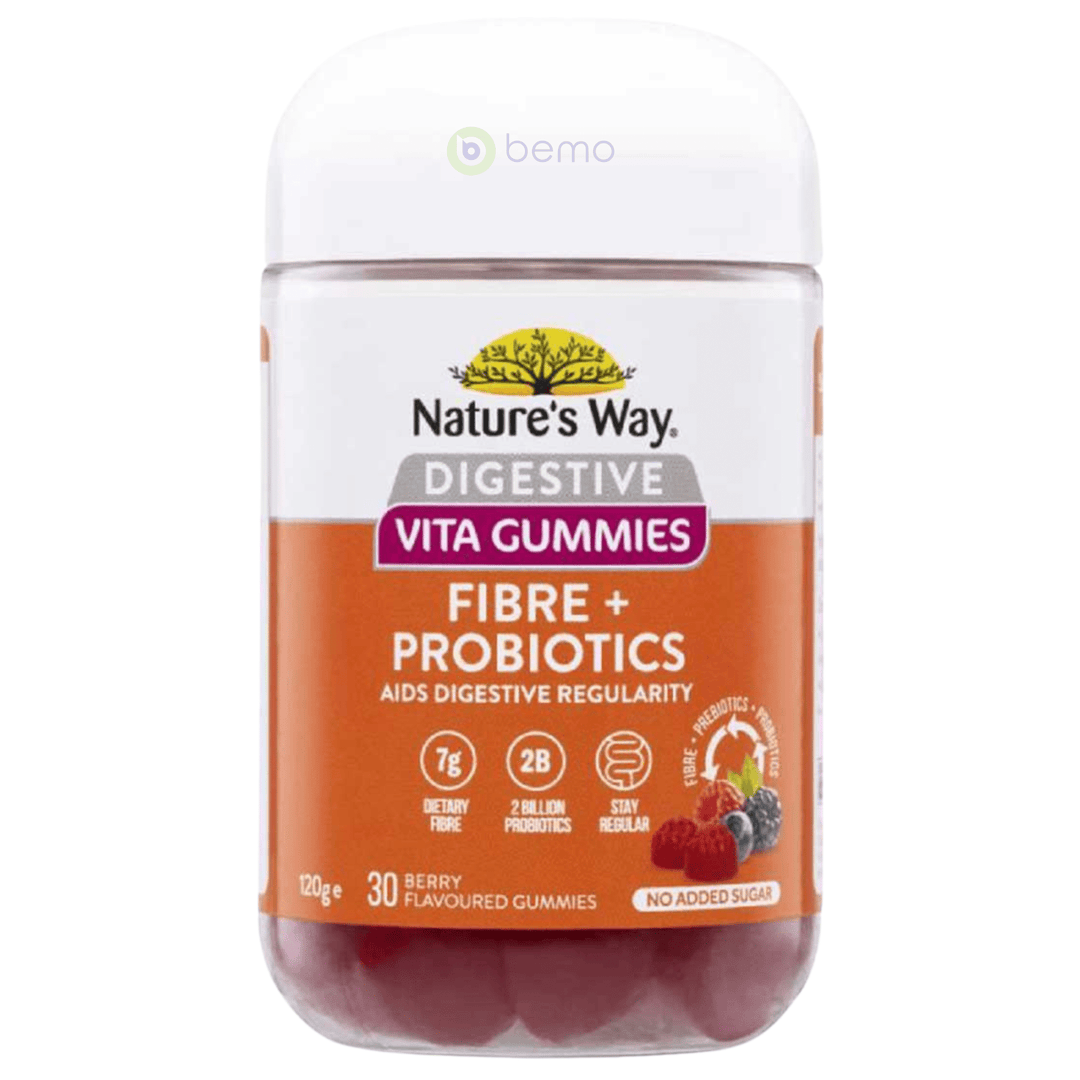 Nature's Way, Digestive Vita Gummies Fibre + Probiotics, 30 gummies (8950097346812)