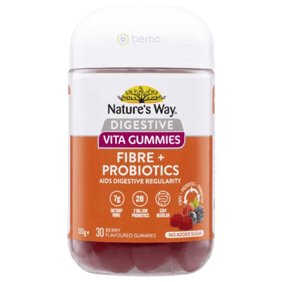 Nature's Way, Digestive Vita Gummies Fibre + Probiotics, 30 gummies (8950097346812)
