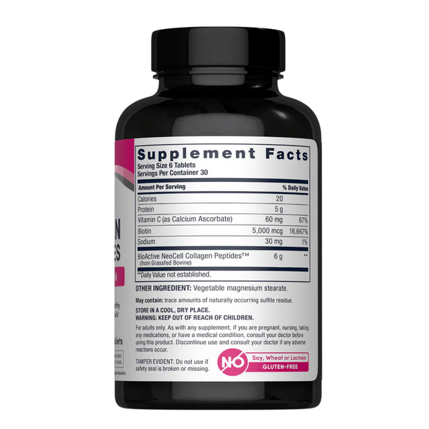 Neocell, Super Collagen + Vit C + Biotin, 180 Tabs
