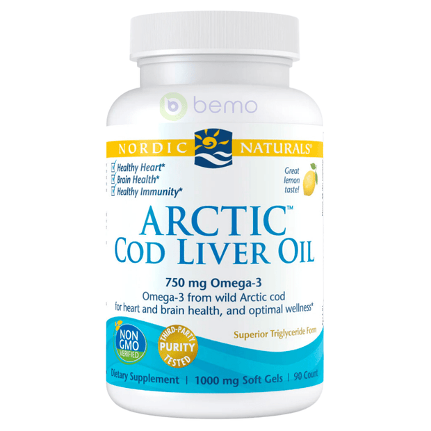 Nordic Naturals, Arctic Cod Liver Oil, Soft Gels, 750mg, 90 Softgels, lemon flavour (8080126673148)