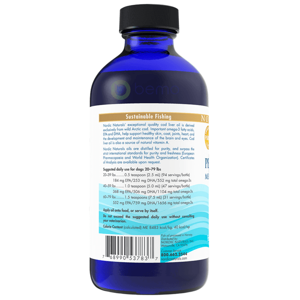 Nordic Naturals, Pet Cod Liver Oil, 237ml (8125192372476)