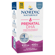 Nordic Naturals, Prenatal DHA, 830mg, 400IU, 90 Softgels (8080126771452)