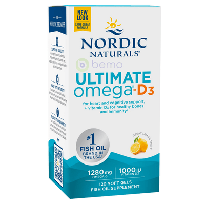 Nordic Naturals, Ultimate Omega-D3, 1280mg, 1000IU, 120 Softgels (8080126705916)