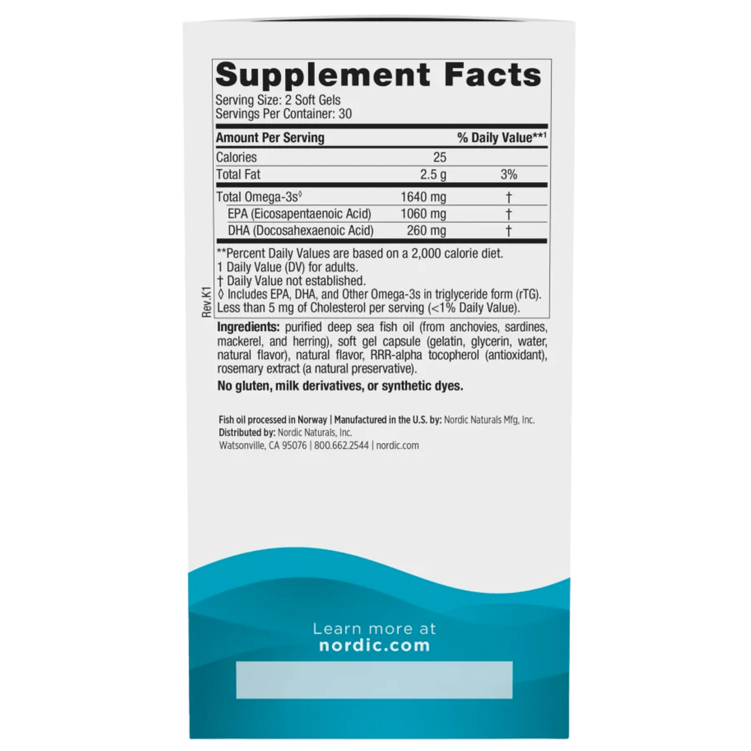 Nordic Naturals, EPA Xtra, 60 Softgels (8878385234172)