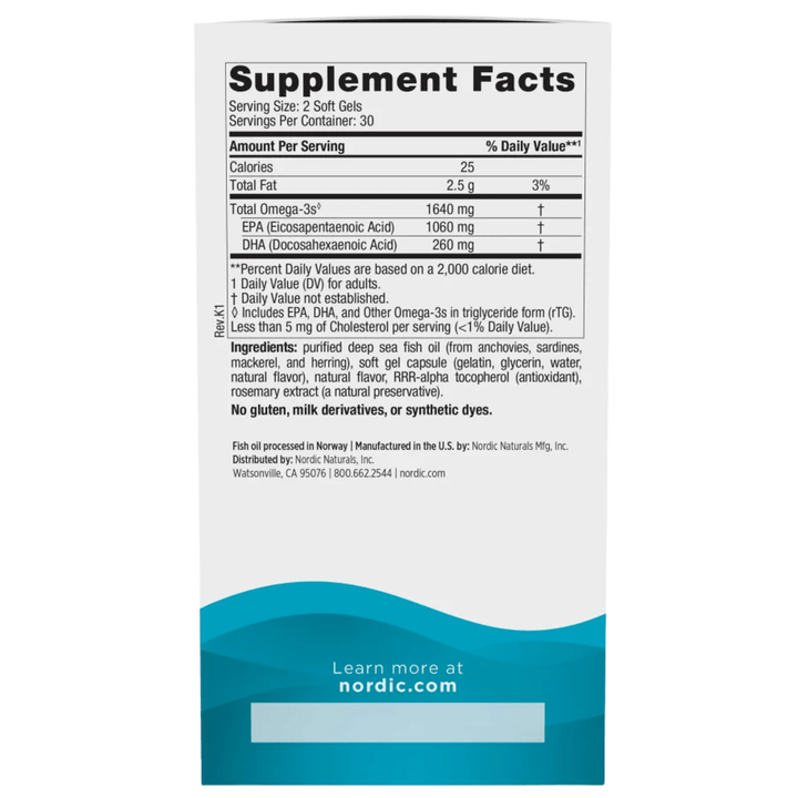 Nordic Naturals, EPA Xtra, 60 Softgels (8878385234172)