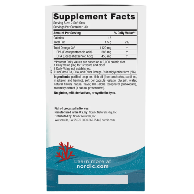 Nordic Naturals, Ultimate Omega 2x Teen, 60 Softgels (8944883433724)