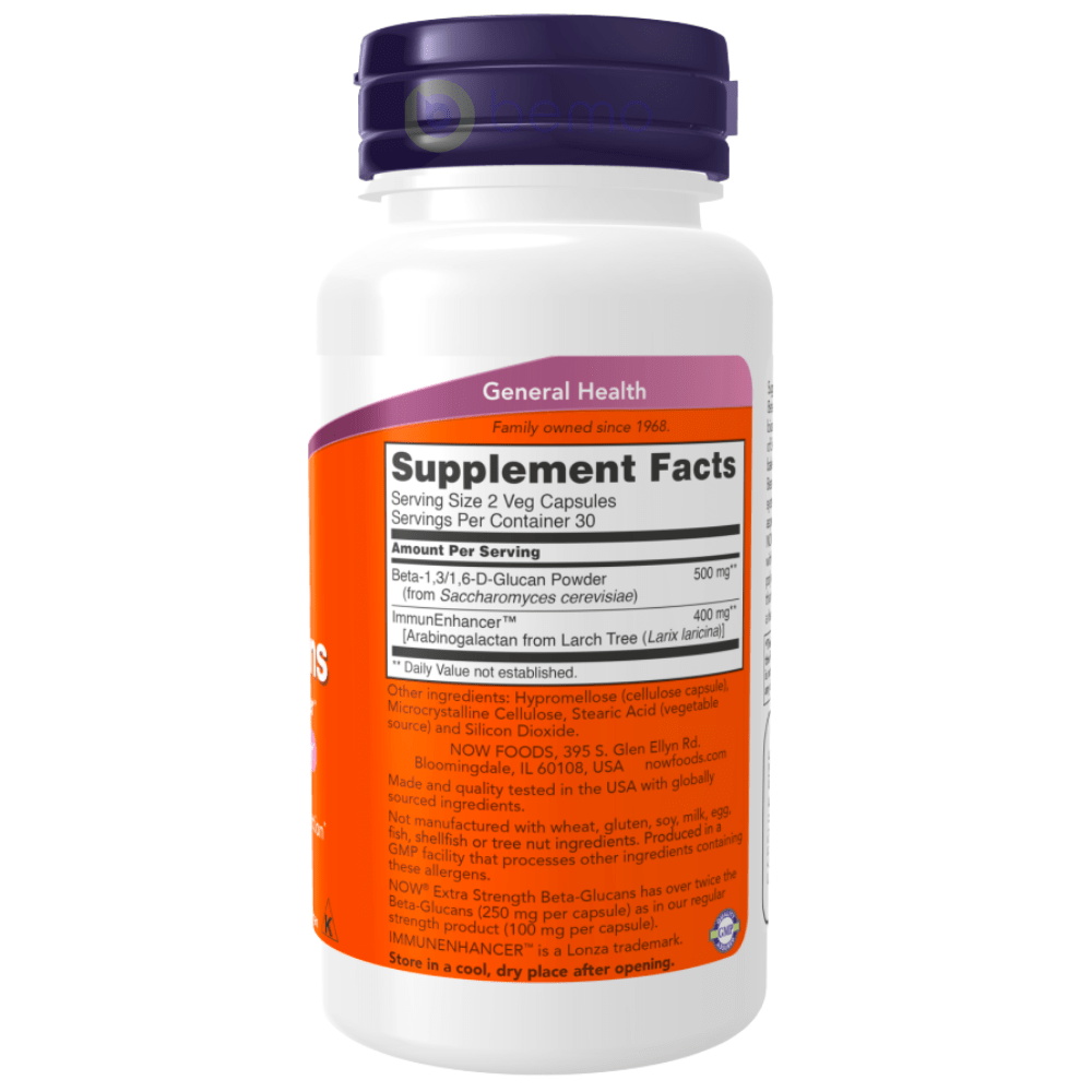 Now Foods, Beta-Glucans with ImmunEnhancer, 250mg, 60 Vcaps (8125191880956)
