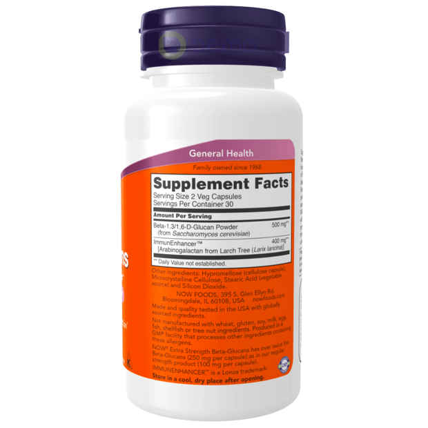 Now Foods, Beta-Glucans with ImmunEnhancer, 250mg, 60 Vcaps (8125191880956)