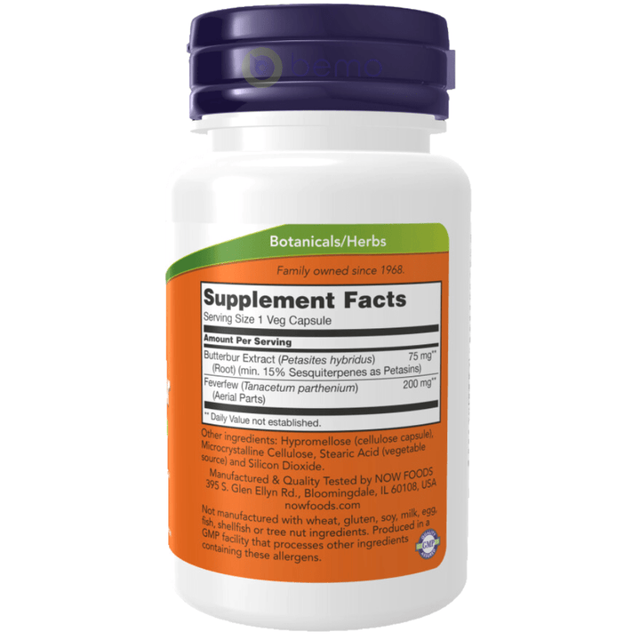 Now Foods, Butterbur, 60 Veg Capsules (8530116018428)