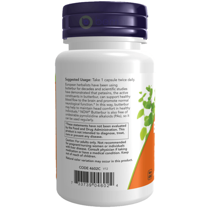 Now Foods, Butterbur, 60 Veg Capsules (8530116018428)