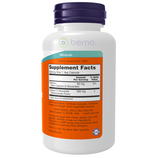 Now Foods, Calcium D-Glucarate, 500mg, 90VCaps (8125191913724)