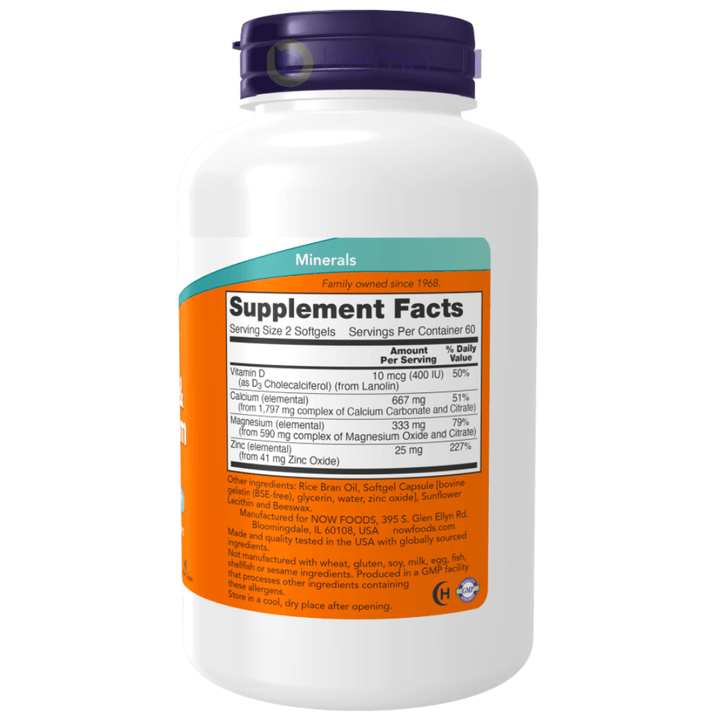 Now Foods , Calcium &amp; Magnesium, 120 Softgels (8262863913212)