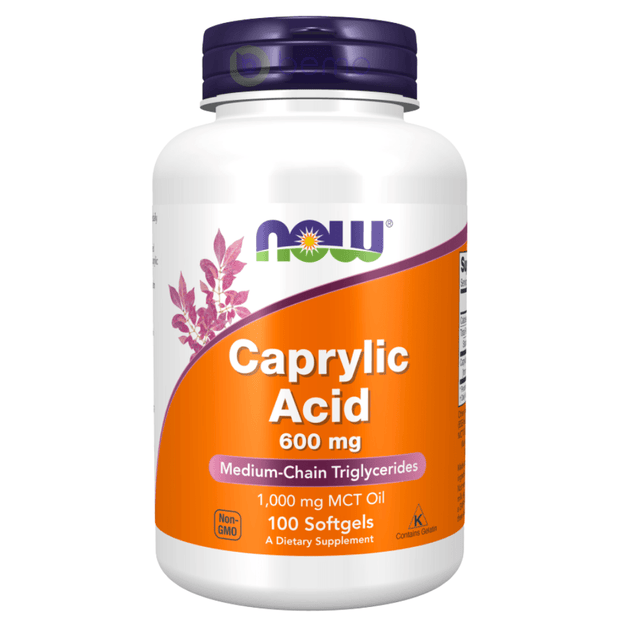 Now Foods, Caprylic Acid, 600mg, 100 Softgels (8125191946492)