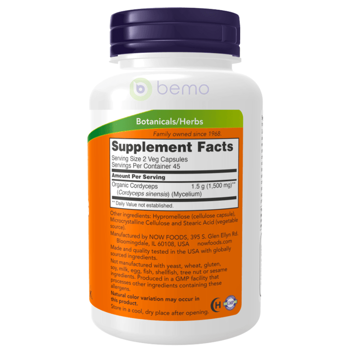 Now Foods, Cordyceps, 750mg, 90 Veg Capsules (8144000549116)