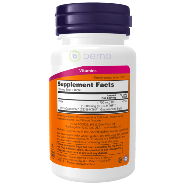 Now Foods, Methyl Folate, 1,000mcg, 90 Tablets (8144000614652)