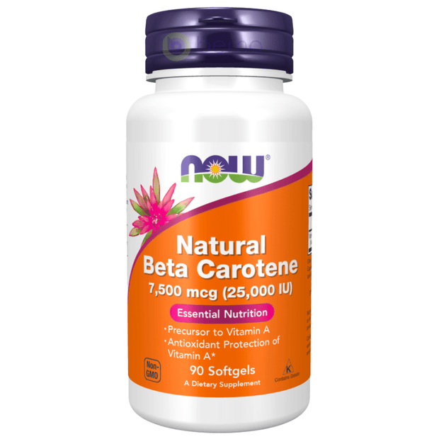 Now Foods, Natural Beta-Carotene, 25000IU, 90 Sgels (8125191979260)