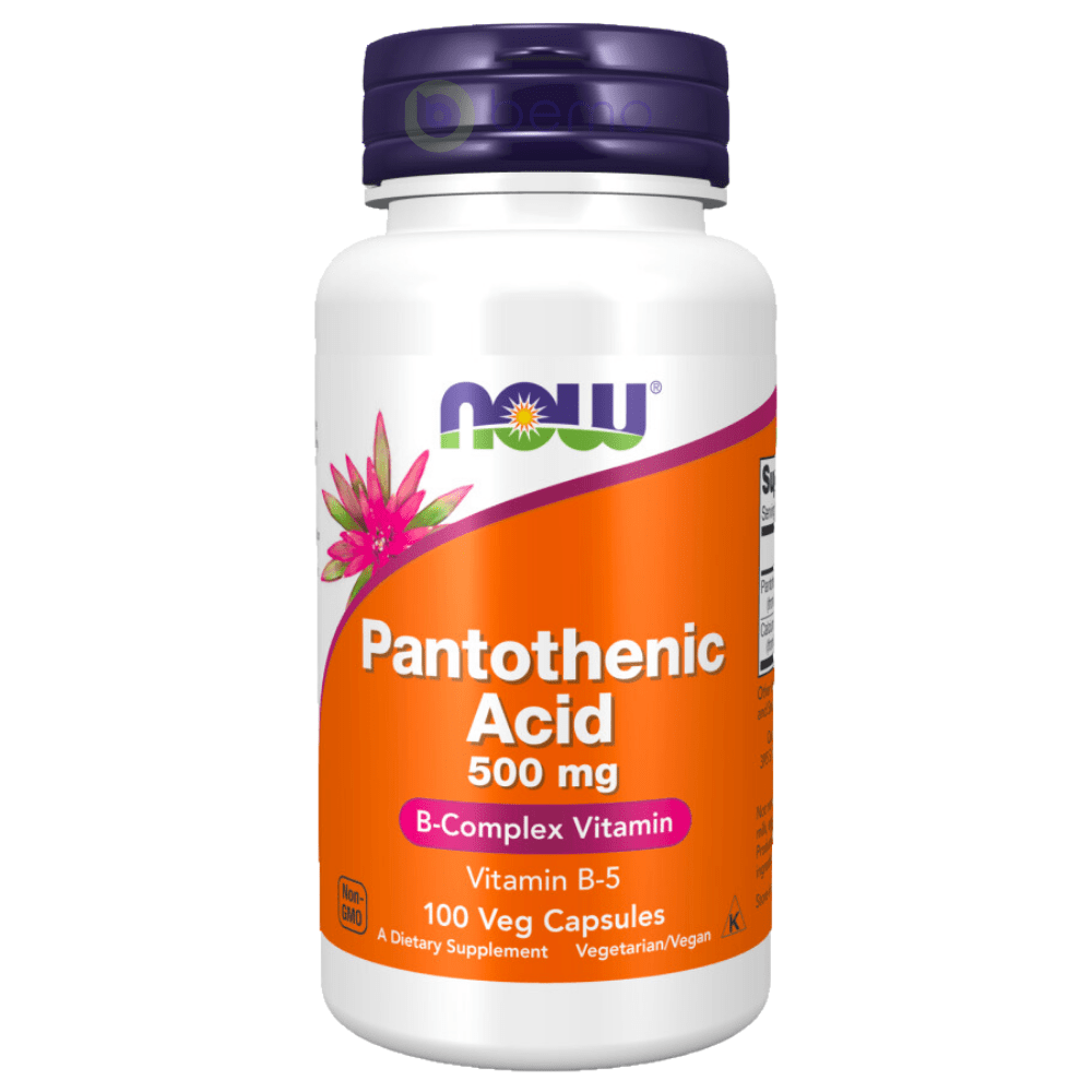 Now Foods, Pantothenic Acid 500mg, B-Complex, 100 Veg Caps (8080126050556)