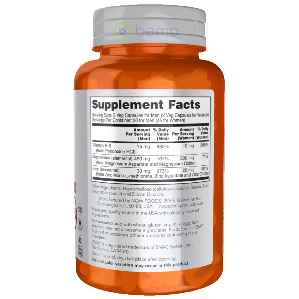 Now Foods, ZMA, 90 Veg Capsules (8566883451132)