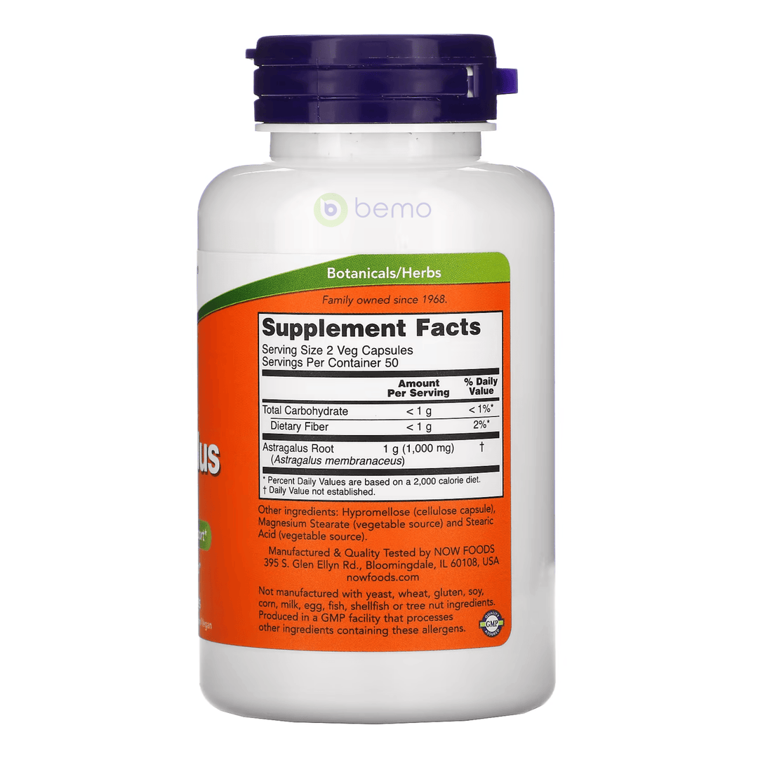 Now Foods, Astragalus Root, 500mg, 100 veg caps