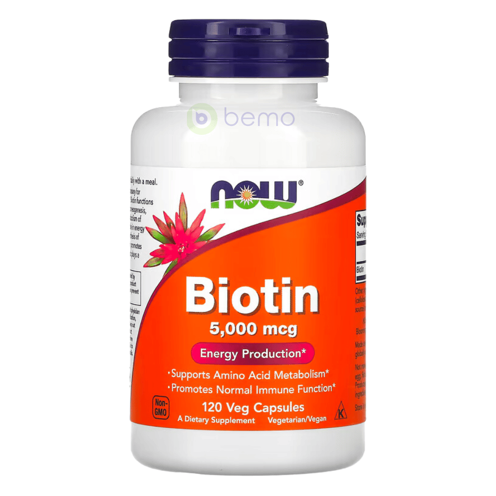 Now Foods, Biotin, 5000 mcg, 120 Veg Capsules (8297437593852)