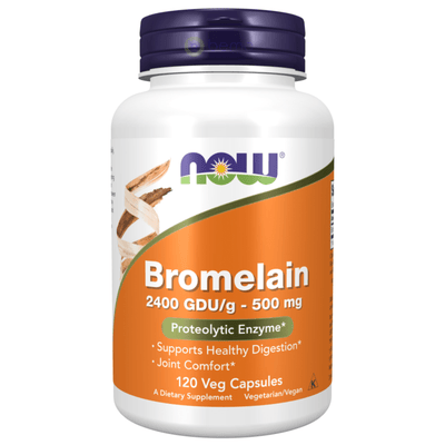 Now Foods, Bromelain 500mg, 120 Veggie Capsules (8954021150972)