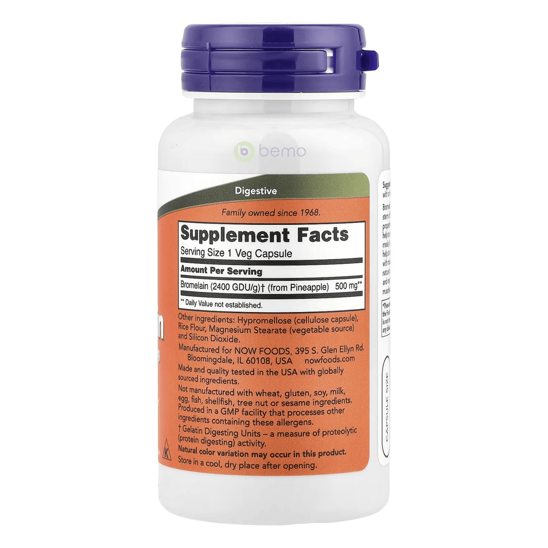 Now Foods, Bromelain 500mg, 60 vcaps