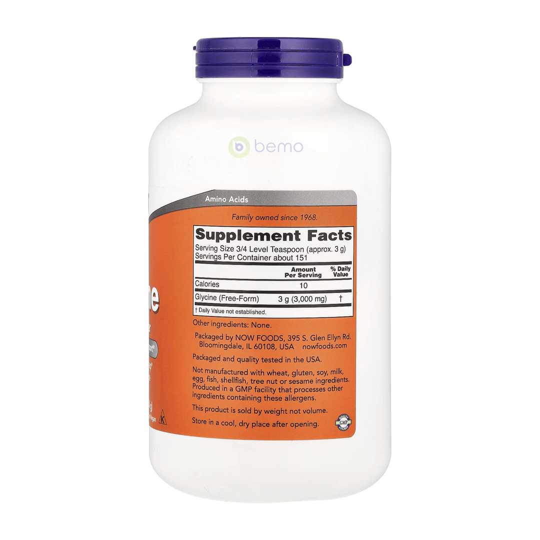 Now Foods, Glycine Pure Powder, 454g