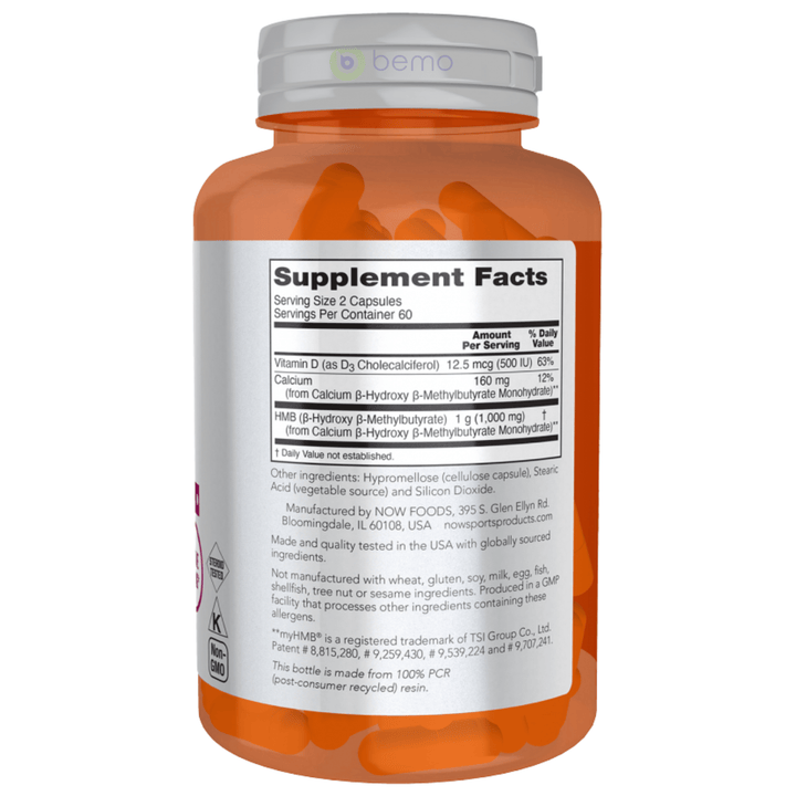 Now Foods, HMB 500mg, 120 Capsules (8922126614780)