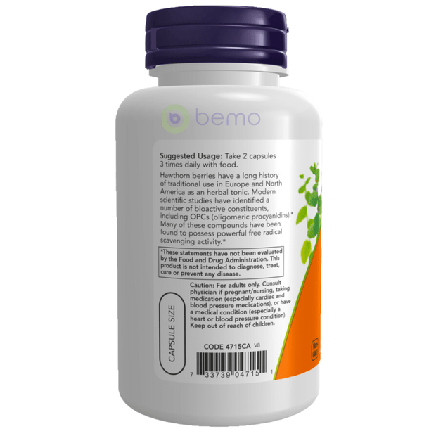 Now Foods, Hawthorn Berry, 540 mg, 100 Capsules (4422535970956)