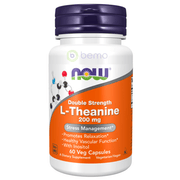 Now Foods, L-Theanine, Double Strength, 200 mg, 60 Veg Capsules (4424084488332)