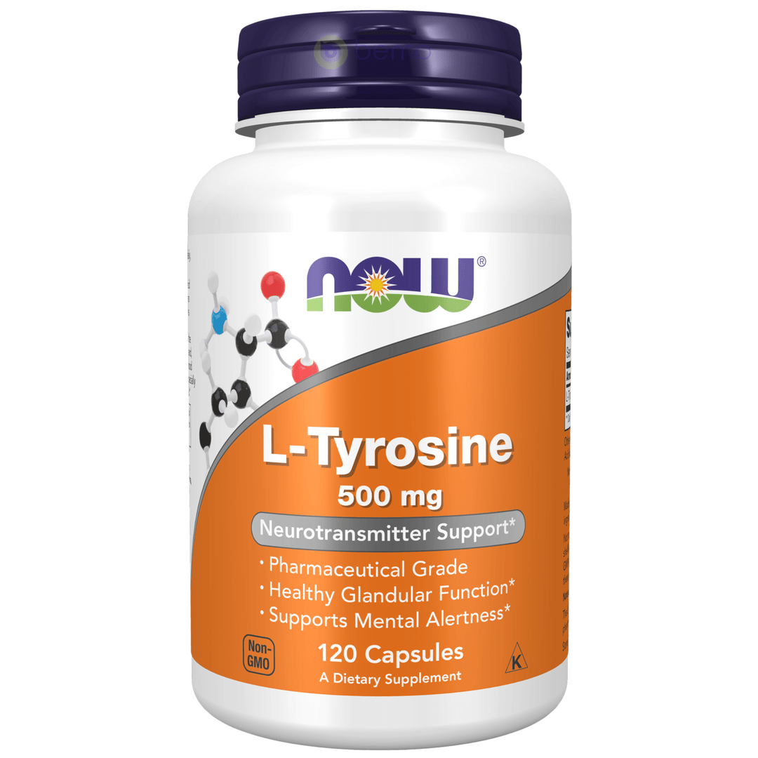 Now Foods, L-Tyrosine 500mg, 120 Capsules (8983688151292)