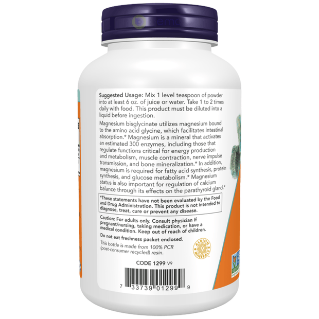 Now Foods, Magnesium Bisglycinate Powder, 227g (8050300485884)