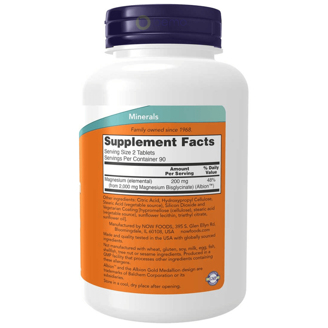 Now Foods, Magnesium Glycinate, 180 Tablets (8985046188284)