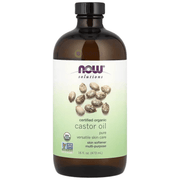 Now Foods, Organic Pure Castor Oil, Glass Bottle, 473ml (9012931428604)
