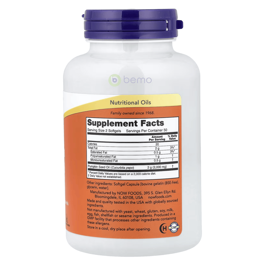 Now Foods, Pumpkin Seed Oil 1000mg, 100 Softgels