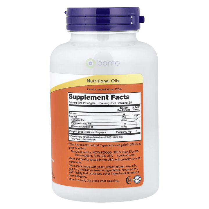 Now Foods, Pumpkin Seed Oil 1000mg, 100 Softgels