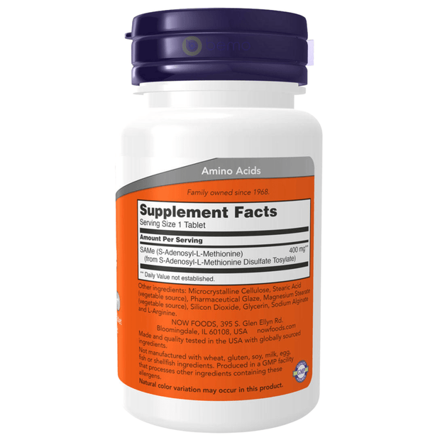 Now Foods, SAMe 400mg, 30 Tablets (9015839654140)