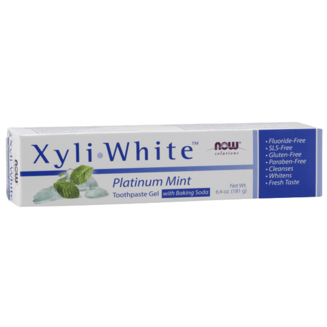 Now Foods, XyliWhite Platinum Mint Toothpaste Gel with Baking Soda, 181g (8973429670140)