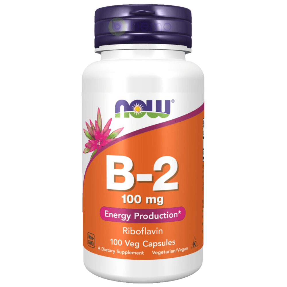 Now Foods, B-2, Riboflavin, 100 mg, 100 Veg Capsules (8647770996988)