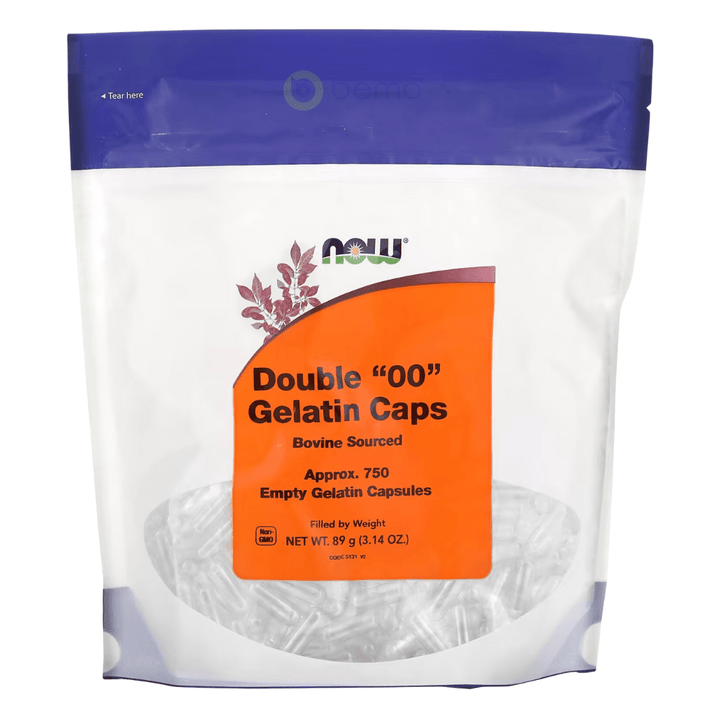 Now Foods, Empty Capsules, Gelatin, Double "00", 750 Gel Capsules (8807448248572)