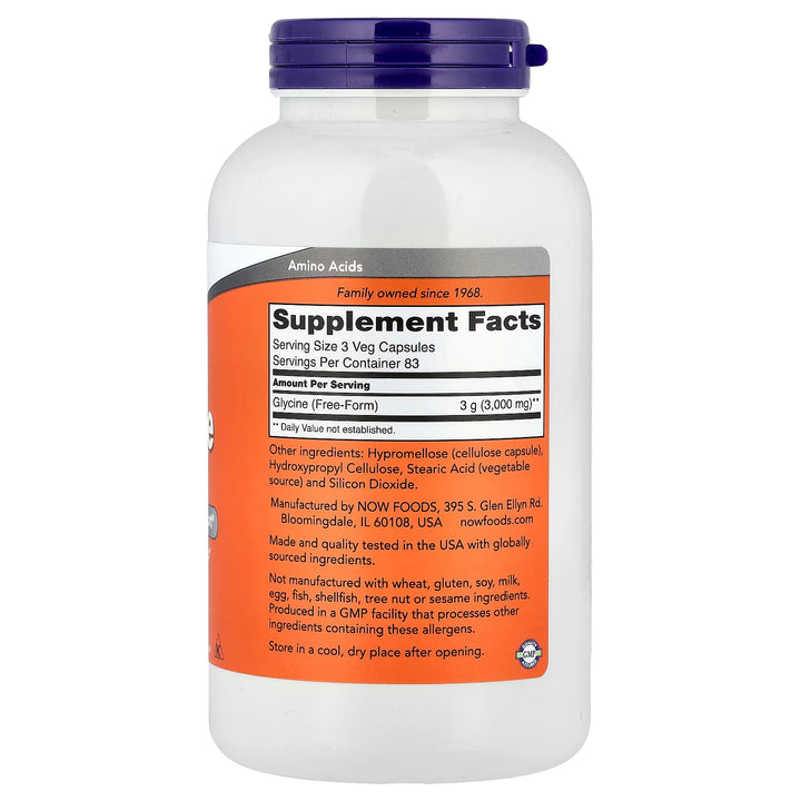 Now Foods, Glycine, 1000mg, 250 Veg Capsules