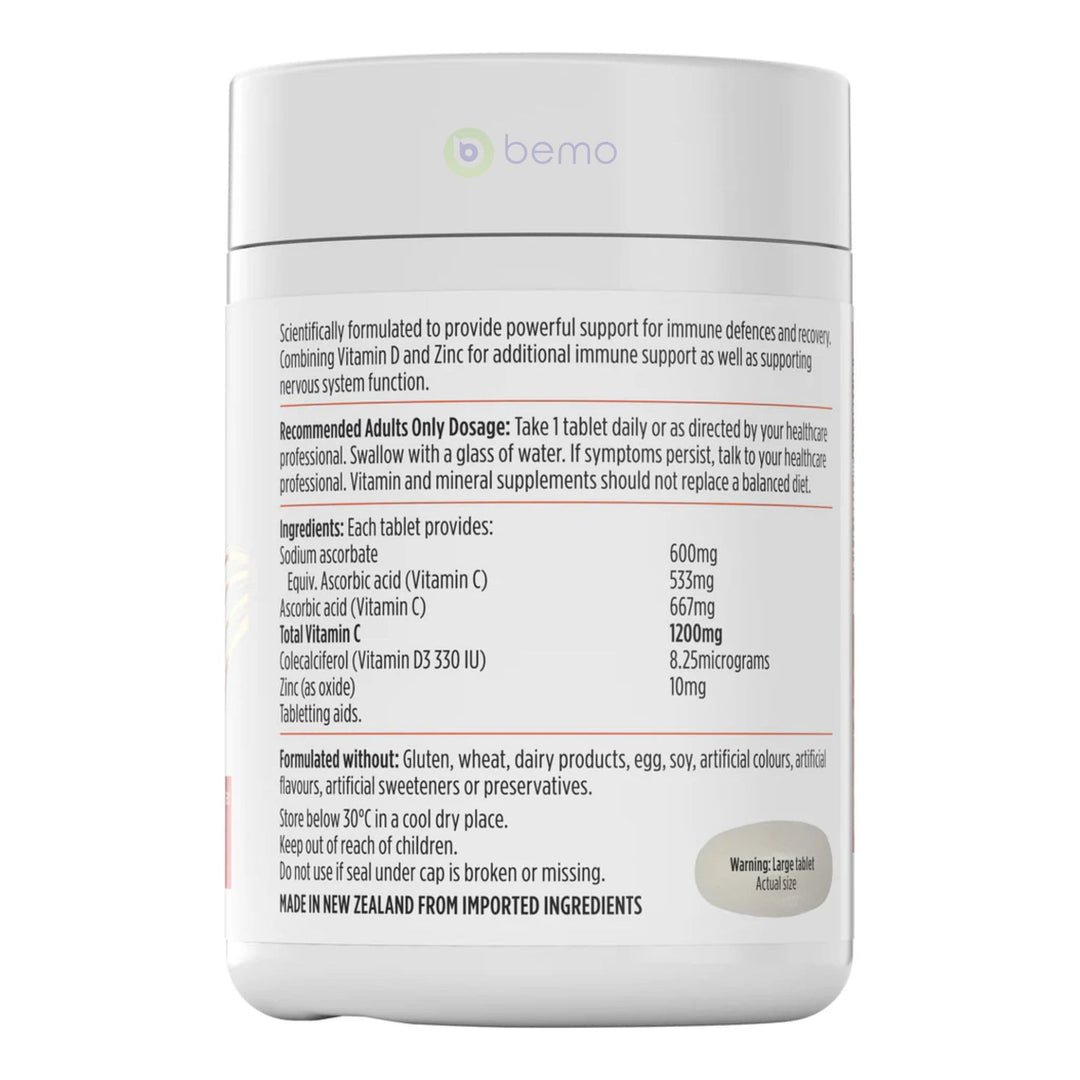 Nutra-Life, High Strength Vit C 1200mg + Vit D + Zinc, 120 tabs