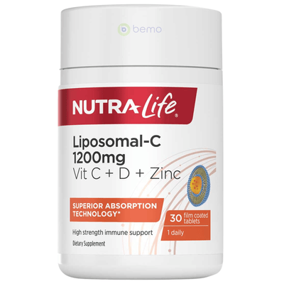 Nutra-Life, Liposomal-C 1200mg, Vit C + D + Zinc, 30 Tablets (7881387114748)